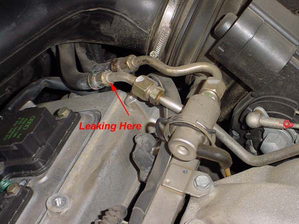 High pressure fuel line leak location
