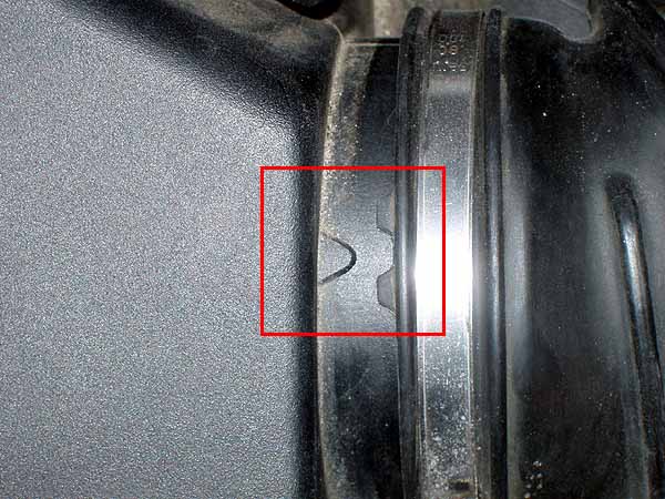 Intake hose index mark